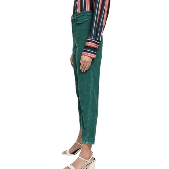 Free People Straight Leg Green Corduroy Pants 32 - Picture 3 of 14